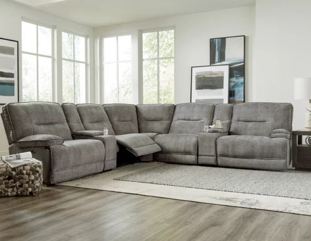 Behold™ Home Harbortown 6-Piece Charcoal Dual Power Reclining Curved Sectional-1