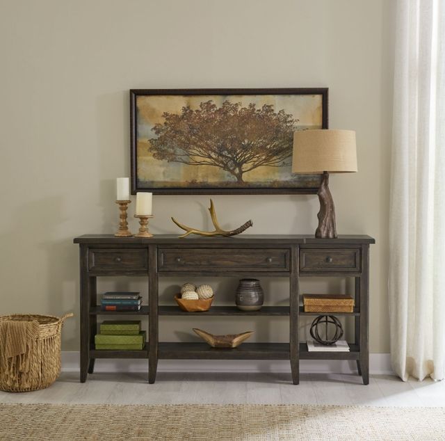 Liberty Furniture Paradise Valley Saddle Brown Hall Console Table-1