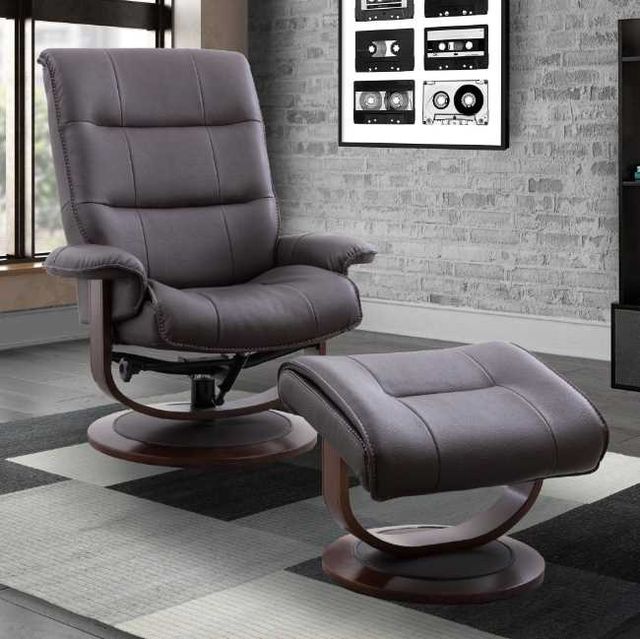 Parker House® Knight 2-Piece Chocolate Swivel Chair and Ottoman Set-2