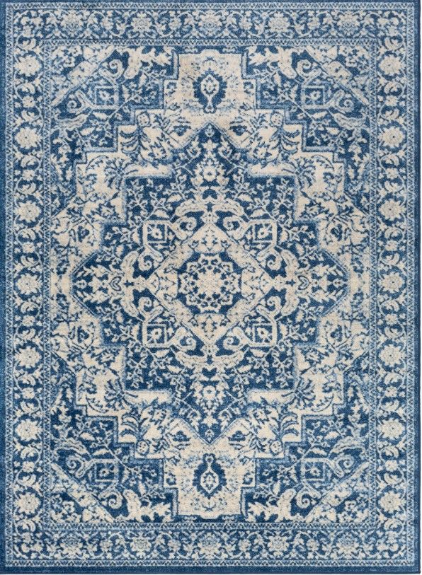 Surya Monaco Ivory/Navy 4'x6' Area Rug-1