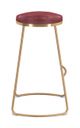 Zuo® Bree Burgundy and Gold Set of 2 Bar Stool-3