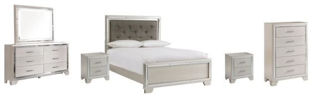 Signature Design by Ashley® Lonnix 6-Piece Silver Full Panel Bed Set-0