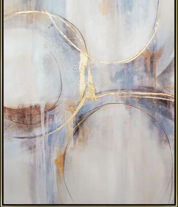 Classy Art Style 15 Hand Painted Textured Canvas with Foil Wall Art-1