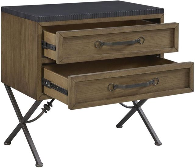 Bernards Tarrington Almond/Black 2-Drawer Nightstand-3