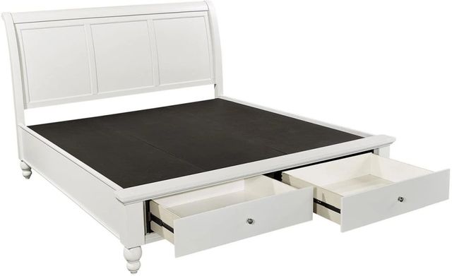 aspenhome® Cambridge White Queen Sleigh Storage Bed-1