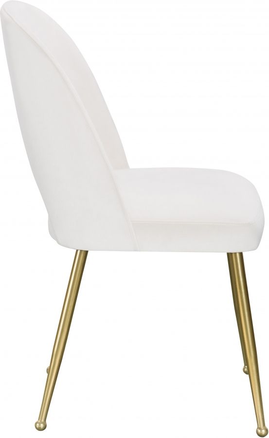 Meridian Furniture Logan Cream/Gold Velvet Dining Chair-2
