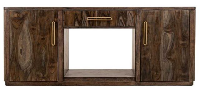 International Furniture Direct Balam Dark TV Stand with Fireplace-1