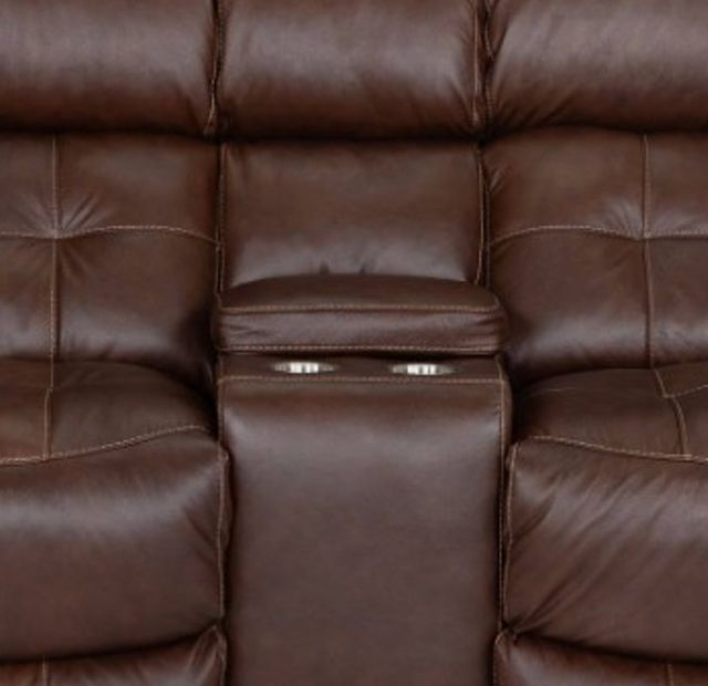 Franklin™ Corwin Dakota Brown Leather Manual Reclining Console Loveseat-1
