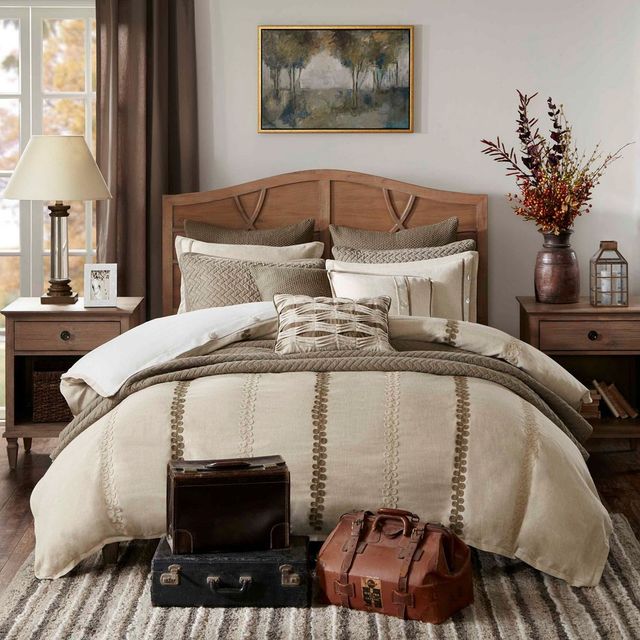 Olliix by Madison Park Signature Linen Queen Chateau Comforter Set-0