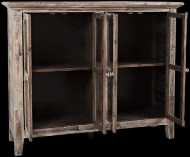 Jofran Inc. Rustic Shores Gray Wash 4-Door Accent Cabinet-2