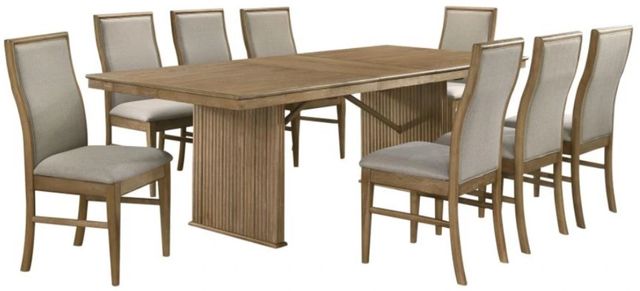 Coaster® Adina 9-Piece Barley/Distressed Light Brown Extension Dining Set-0