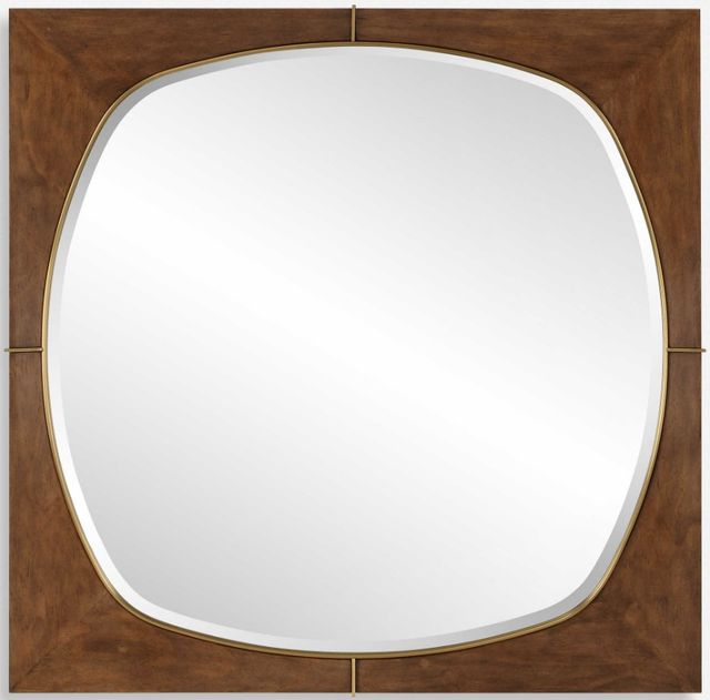 Uttermost® Garonne Antique Walnut Square Mirror-0