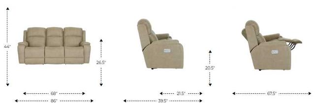 La-Z-Boy® Dorian Cream Power Reclining Sofa with Headrest and Lumbar-2