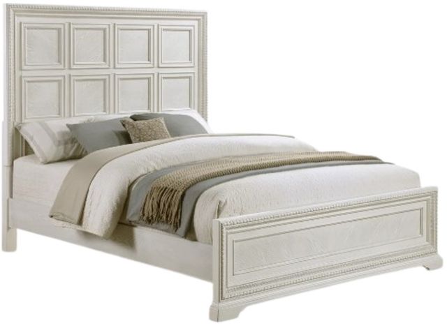 Crown Mark Alexandria Antique White Queen Panel Bed-0