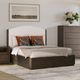 Flexsteel® Athens Chocolate Brown/Ivory Queen Upholstered Panel Bed-1