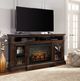 Signature Design by Ashley® Roddinton 74" Dark Brown TV Stand with Electric Fireplace-1