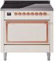 Ilve® Nostalgie II Noblesse 36'' Antique White Pro Style Induction Range with Copper Trim-0
