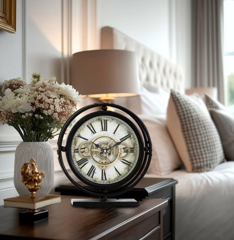 YHD Matte Black/White Table Clock-1