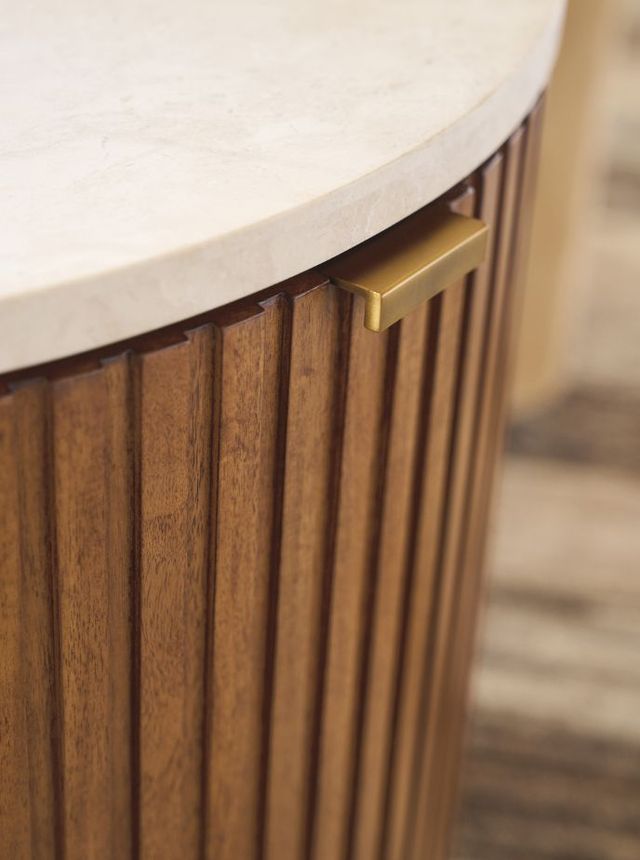 Lexington Home La Costa Avenida Brown End Table with Satin Gold Base-2