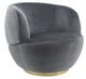 Sagebrook Home Velveteen Gray with Gold Base Chair-1