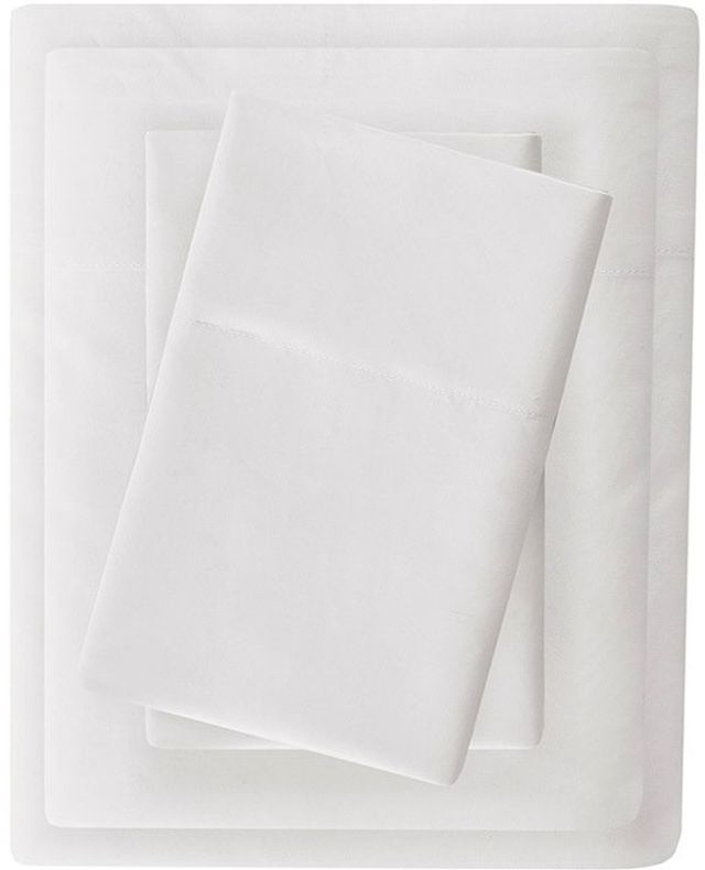 Olliix by Madison Park White Queen 3M Microcell All Season Moisture Wicking Lightweight Sheet Set-0