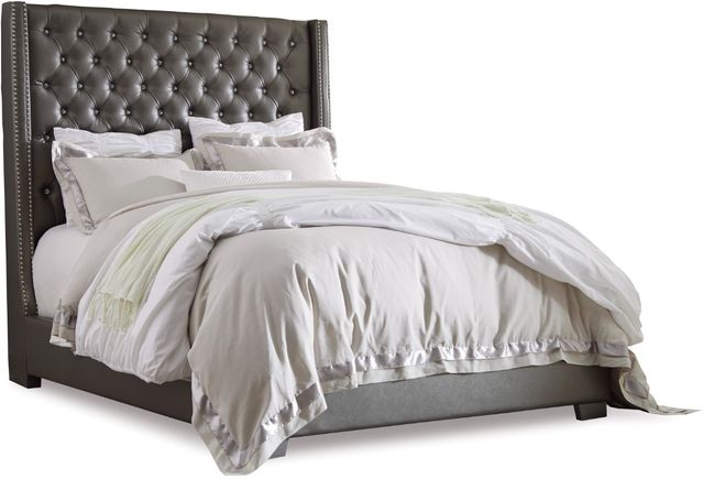 Signature Design by Ashley® Coralayne 4-Piece Gray California King Upholstered Bed Set-1