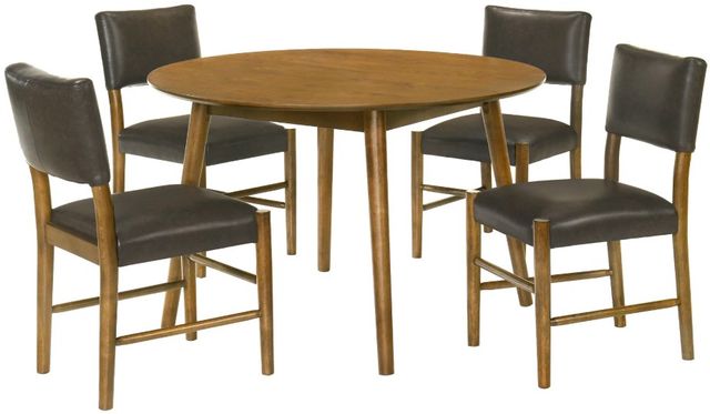 Armen Living Bennet 5-Piece Brown/Oak Dining Set-0