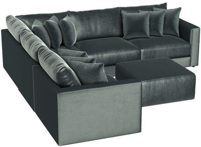 Jackson Furniture Remington 6-Piece Pine L-Shape Sectional with Ottoman-3