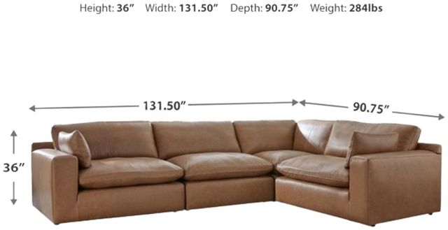Signature Design by Ashley® Emilia 4-Piece Caramel L-Shape Sectional-1
