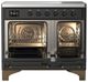 Ilve® Majestic III 40" Graphite Matte Pro Style Induction Range with Triple Glass Door and Burnished Trim-1