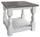 International Furniture Direct Stone Ivory Antiqued End Table with Weathered Gray Top-0