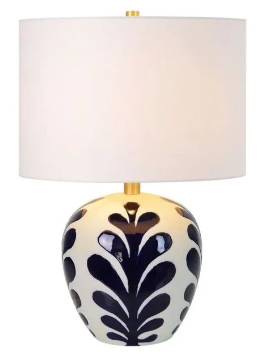 Renwil® Darina Matte Off-White/Navy Table Lamp-1