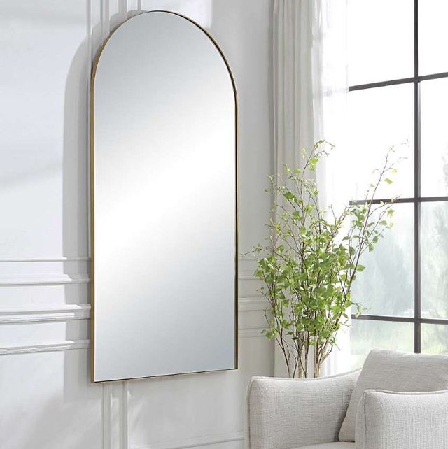 Uttermost® Crosley Antique Brass Arch Mirror-1