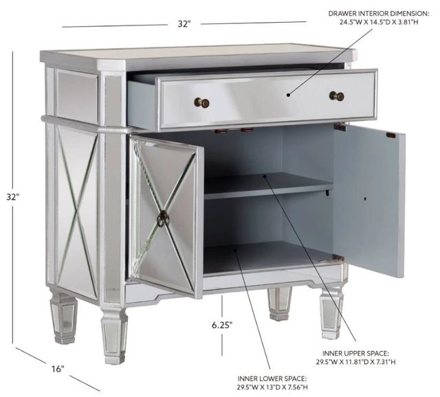 Powell® Milan Gray Mirrored Console-2