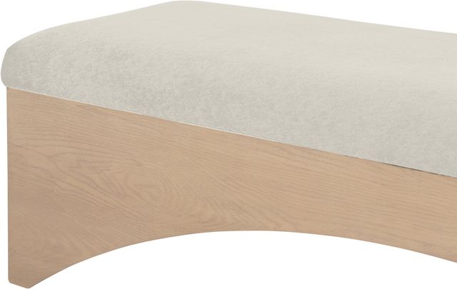 Meridian Furniture Lawson Cream/Natural Velour Fur Fabric Bench-3