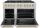 ZLINE Select Autograph Edition 48" Satin Stainless Steel Convection Pro Style Gas Range with Polished Gold Accents-1