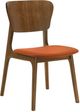 Armen Living Kalia 2-Piece Orange/Walnut Dining Side Chair Set-3
