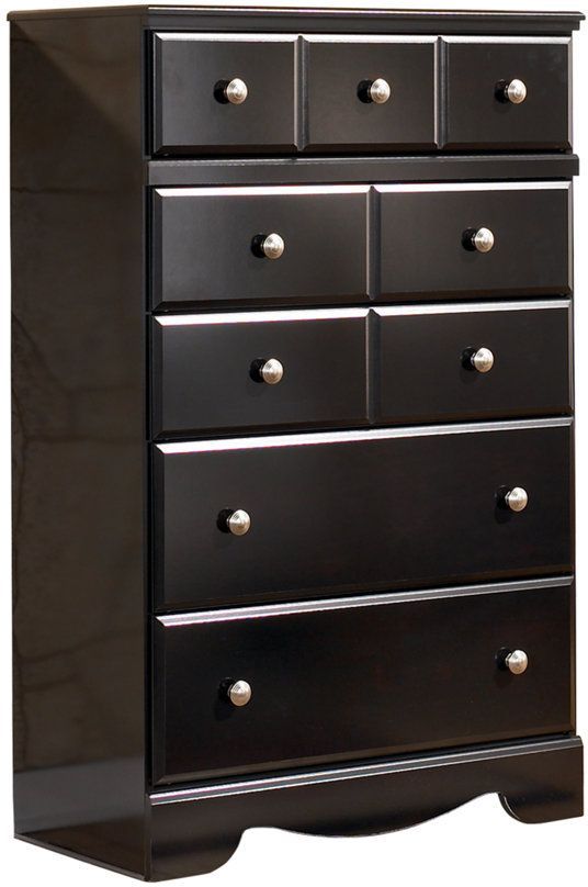 Signature Design by Ashley® Shay 6-Piece Almost Black Queen/Full Panel Headboard Bedroom Set-4
