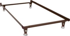 Knickerbocker™ Brown Twin/Full Heavy Duty Bed Frame with Deluxe Wheels