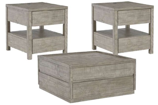Signature Design by Ashley® Krystanza 3-Piece Weathered Gray Living Room Table Set-0