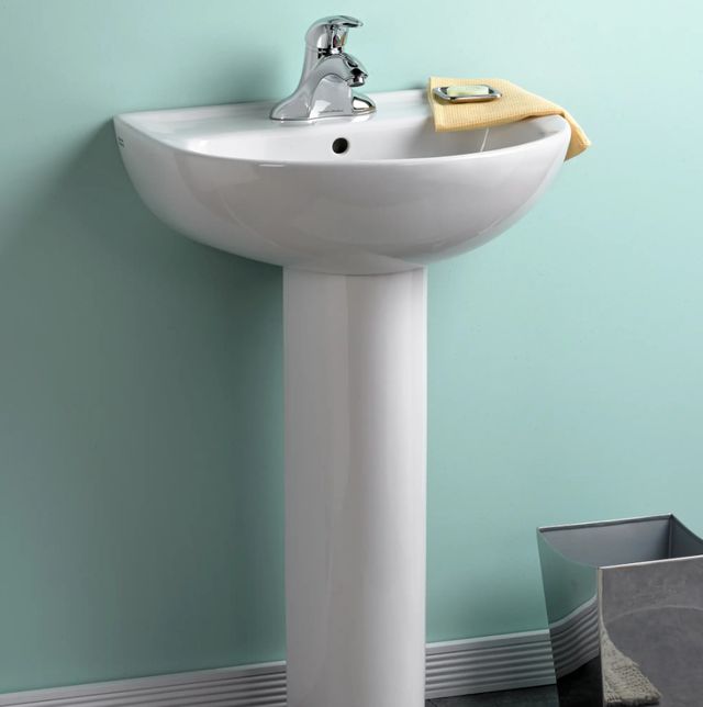American Standard Evolution White 22" Pedestal Sink Top and Leg Combination with 4" Centerset-1