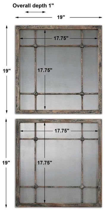 Uttermost® Saragano 2-Piece Slate Blue Square Mirror Set-2