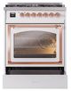 Ilve® Nostalgie II Noblesse 30" White Pro Style Dual Fuel Range with Copper Trim-3