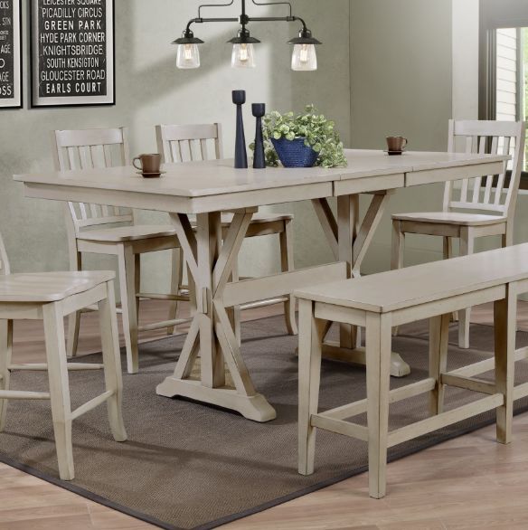 Winners Only® Carmel Oyster Gray Dining Bench-2