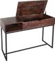 Porter International Designs Lakewood Brown Lift Top Console Table with Black Metal Frame-2