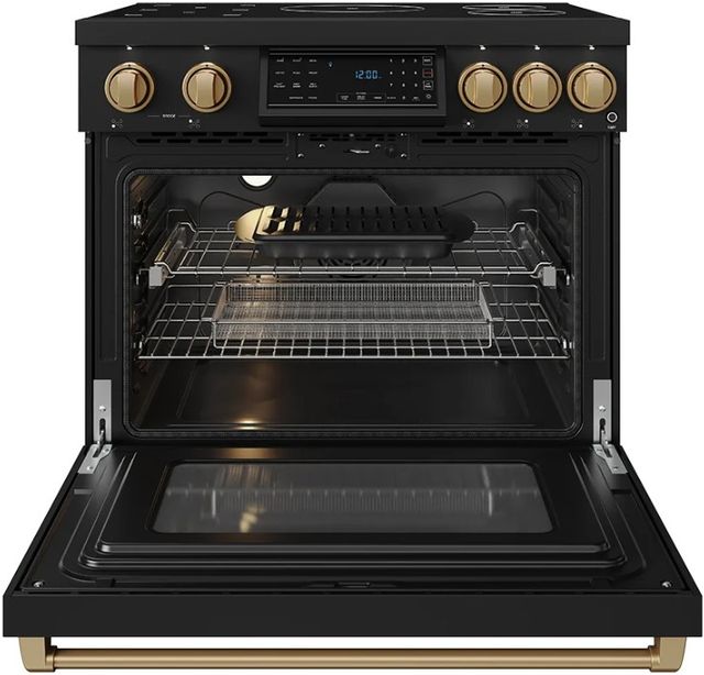 Thor Kitchen® Gordon Ramsay Collection 36" Black Pro Style Induction Range with Tilt Panel Touch Control and Bronze Trim-1