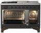 Ilve® Majestic III 48" Graphite Matte Pro Style Dual Fuel Liquid Propane Range with French Top and Burnished Trim-1