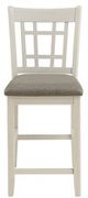 Mazin Furniture Junipero 5 Piece Antique White/Rosy Brown Counter Height Table Set-4