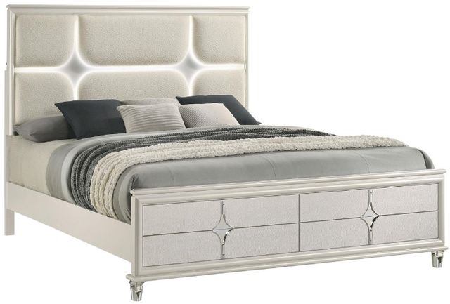 Coaster® Olivia Pearl White Queen Panel Bed -3