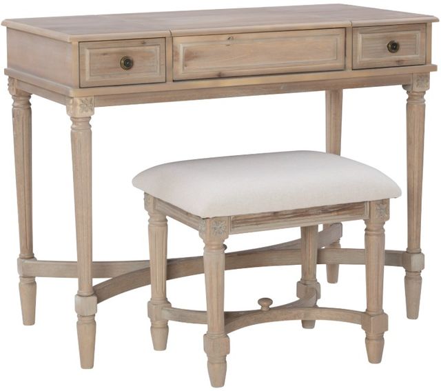 Linon Cyndi 2-Piece Gray Wash Vanity Set-3